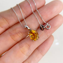 Load image into Gallery viewer, 8 x 10 mm. Oval Cut Yellow Brazilian Citrine Pendant and Necklace
