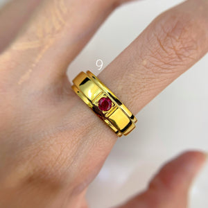 3.5 mm. Round Cut Pink Brazilian Tourmaline Ring