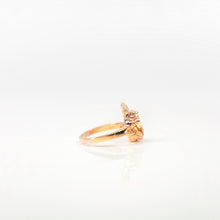 Load image into Gallery viewer, 6 x 8 mm. Oval Cut Yellow Brazilian Citrine Bunny Ring
